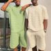Men's Clothing Sports Loose Short Sleeved Men's Casual Summer Outfit Set - Short Sleeve Shirt Shorts Combo Teens Young Adults (Multiple Colors Sizes)_viptrois.com