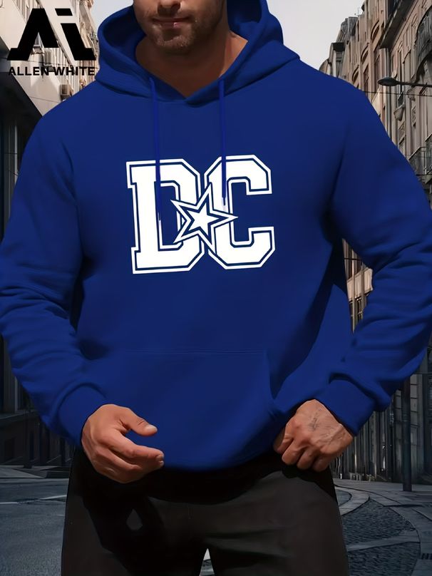 Autumn And Winter Men's Top Sweatshirt Loose And Comfortable Warm And Hooded Sweatshirt Men's ClothingMen'S DC Logo Hooded Sweatshirt_viptrois.com