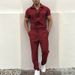 New men's pants casual loose one-piece outfit belt uniform tooling one-piece_viptrois.com