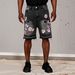 Men's Clothing Men's Cherry Blossom Embroidered Ripped Jeans Slimming Denim Shorts Print Design Fashionable Casual_viptrois.com