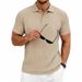 Men's Textured Knit Polo Shirt Short Sleeve, Quick-Dry Moisture-Wicking Golf & Casual Performance Top For Summer_viptrois.com