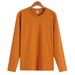White Long Sleeve T-Shirt 210g Pure Cotton Spring Autumn New Round Neck Loose Heavyweight Seamless Base Layer Shirt For_viptrois.com