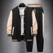 Men's Autumn Casual Baseball Jacket & Pants Set – Relaxed Fit Polyester Blend (S-XXXL, Modern Streetwear, Lightweight Layering For Urban Explorers)_viptrois.com