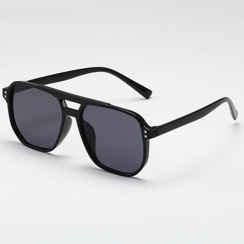 New Double-Beam Large Frame Unisex High-End Gradient For Big Faces Slimming Sun UV Protection Sunglasses_viptrois.com