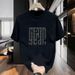 2025 New Summer Men's Short-sleeved Trend Loose Round Neck Versatile Fashion Printed Half-sleeved Ruffian Handsome Simple Top_viptrois.com