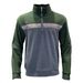 Men's Jacquard Half-Zip Sweatshirt – Stand Collar Pullover With Contrast Panels (Black/Gray, Black/Blue, Green/Gray, S-XXXL)_viptrois.com