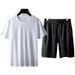 Men's Clothing Ice silk sports suit two piece summer new men's casual suit brand quick drying basketball running suit men's clothing_viptrois.com