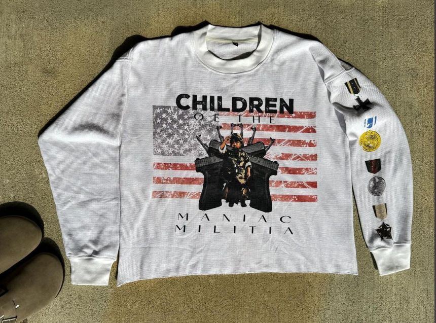 2024 Crew Neck Sweatshirt Cool And Handsome Mesh Drawstring Long Sleeve Red CHILDREN Letter Print New Casual Top_viptrois.com