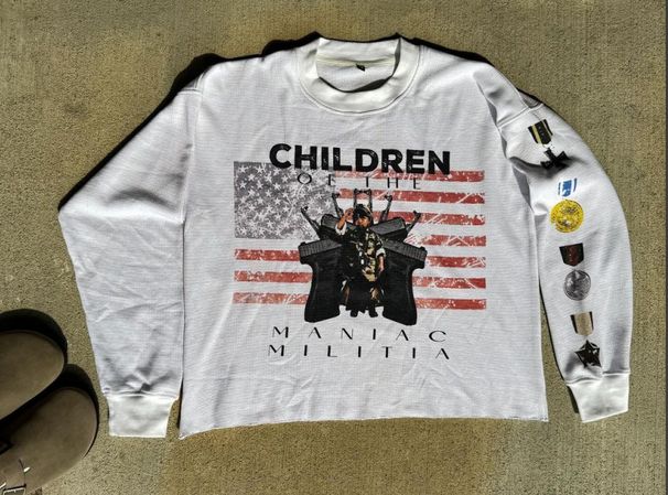 2024 Crew Neck Sweatshirt Cool And Handsome Mesh Drawstring Long Sleeve Red CHILDREN Letter Print New Casual Top_viptrois.com