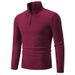 Men's Semi-Turtleneck Sweater - Soft Knit Pullover With Cable Stitch Design, Machine Washable, 10 Classic Colors (M-3XL)_viptrois.com