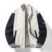 Men's Jacket Spring And Autumn Simple Fashion Casual Stand Collar Youth Patchwork Top Coat Trendy_viptrois.com