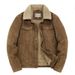 Men's Clothing Men's winter new corduroy plus velvet thick warm jacket stand collar casual men's youth coat tops 2116_viptrois.com