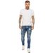Men's Slim Fit Stretch Ripped Skinny Jeans | Biker Style Denim Pants With Tapered Leg For Casual Wear_viptrois.com