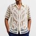 Men's Clothing European And American Sexy Men's Hollow Knit Sweater Short Sleeved Hand Crocheted Cardigan Polo Shirt_viptrois.com