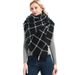 Unisex Black and white plaid scarf Red plaid scarf air conditioner shawl_viptrois.com