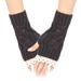 Unisex Autumn and winter lace gloves knitted acrylic wool sleeves hollow leaf wrist sleeves sleeves half finger gloves_viptrois.com