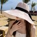 Enlarged And Widened Fisherman's Women's Colored Rubber Sunshade Hat, Outdoor UV Resistant Beach, Large Brim Bow Shaped_viptrois.com