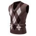 Argyle Knit Vest For Men – Slim Fit Sleeveless Sweater With V-Neck_viptrois.com