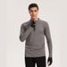 Men's Performance Half-Zip Long Sleeve Shirt – Breathable Workout & Running Top (Black, Dark Gray, Steel Blue, Heather Gray, M-4XL)_viptrois.com