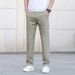Men's Lightweight Dress Pants - Stretch Comfort Straight Leg Trousers For Business Casual (Black, Light Khaki, Grey, Beige) - Sizes 28-38_viptrois.com