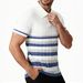 Men's Slim-Fit Short-Sleeve Polo Shirt – Cooling & Quick-Dry Business Casual Top (Breathable, Moisture-Wicking, Striped Design)_viptrois.com