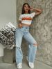 Men's Clothing High Waisted Ripped Washed Casual Straight Leg Jeans For Women, New Spring And Autumn Style, Loose And Trendy Long Pants._viptrois.com