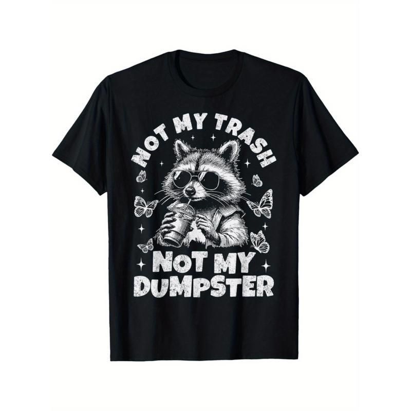 basura No Es Mi Divertida Camiseta De Mapache Negra_viptrois.com