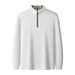 Men’s Double-Sided Piqué Polo Shirt – 280g Stand Collar With Metal Zipper, Long Sleeve Autumn/Winter Casual Fashion (6 Colors, M-4XL)_viptrois.com