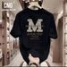 Men's Clothing American Style Handsome Heavy Short Sleeved T Shirt For Men And Women Summer Pure Cotton Street Casual Ins Loose Tops_viptrois.com