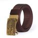 Men's Belts Sports And Leisure Nylon Belts Bronze Alloy Automatic Adjustment Buckle Breathable And Wear Resistant Belts_viptrois.com