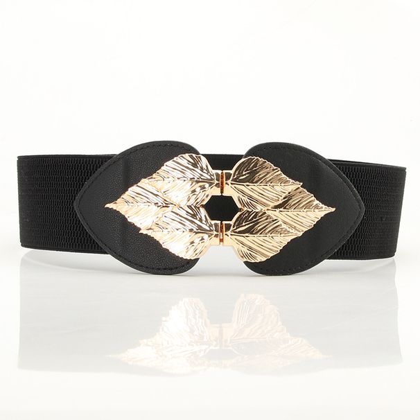 women's elastic girdle women's fashion commuter belt women's leaf peach heart elastic wide girdle with dress_viptrois.com