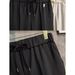 Men's Clothing Summer Thin Tapered All Match Drape Straight Trousers Men's Solid Color Trendy Drawstring Slim Fitting Non Iron Nine Point Casual Pants_viptrois.com