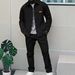 Men's Waffle Knit Long Sleeve Shirt & Pants Casual Suit Set - Slim Fit Autumn Outfit With Button-Down Collar & Pockets_viptrois.com