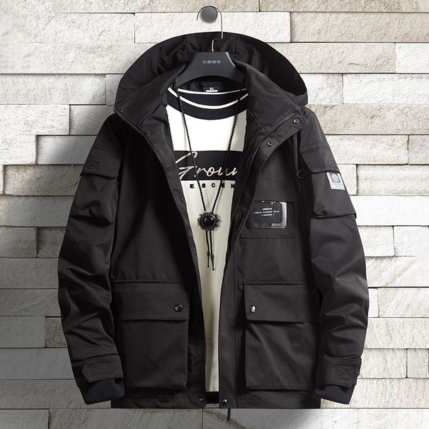 Men's Clothing Heavyweight Workwear Jacket With Cotton Lining - Oversized Utility Coat For Winter, Streetwear Style (in Beige, Black, Green)_viptrois.com