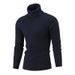 Men's Clothing Winter Youth High Collar Men's Winter Knit Sweater High Neck Thickened Solid Color Striped Pullover Casual Warm Turtleneck Sweater_viptrois.com