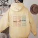 Men's Clothing letter fashion printed back collar plus velvet hooded sweatshirt _viptrois.com