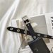 Punk Style Single Row Eyelet Hollow Belt With Chain And Versatile Pin Buckle_viptrois.com