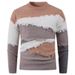 Men's Casual Color-Block Knit Sweater - Soft & Breathable Pullover For Everyday Wear (M-3XL, Grey/Red/Green)_viptrois.com
