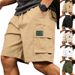 Men's Stretch Cargo Shorts – Loose Fit, Multi-Pocket Outdoor & Beach Shorts With Adjustable Waist For Casual & Sports_viptrois.com