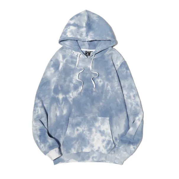 Men's Hoodies Tie Dye Blue Hoodie Men Hoodie Letter Loose Couple Hoodie Coat Clean And Crisp Fall Hoodie Z260209_viptrois.com