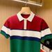 Men's Clothing Summer Fashion Contrast Color Yuppie Short Sleeved T Shirt Light Luxury Retro Casual Personality Color Matching Knitted Polo Shirt_viptrois.com