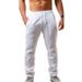Men's Casual Linen Cotton Pants – Breathable, Loose Fit, Minimalist Style For Sports & Everyday Wear_viptrois.com