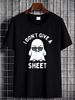 I Don't Give A Sheet Boo Funny Halloween Costume Ghost T-Shirt Designer Clothes Women Top Graphic Tees Versatile Print Round Neck Short Sleeve Female Streetwear Fashion Women Soft Stylish Comfortable T-Shirt For Women Casual Slightly Summer Casual_viptrois.com