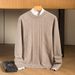 Pure Pure Wool Autumn Winter New Solid Color Jacquard Round Neck Warm Knitted Base Shirt Sweater Men's Casual Versatile_viptrois.com