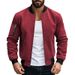 Men's Retro Baseball Jacket – Heavyweight Suede Cardigan With Button Front, Vintage Flight Bomber Style_viptrois.com