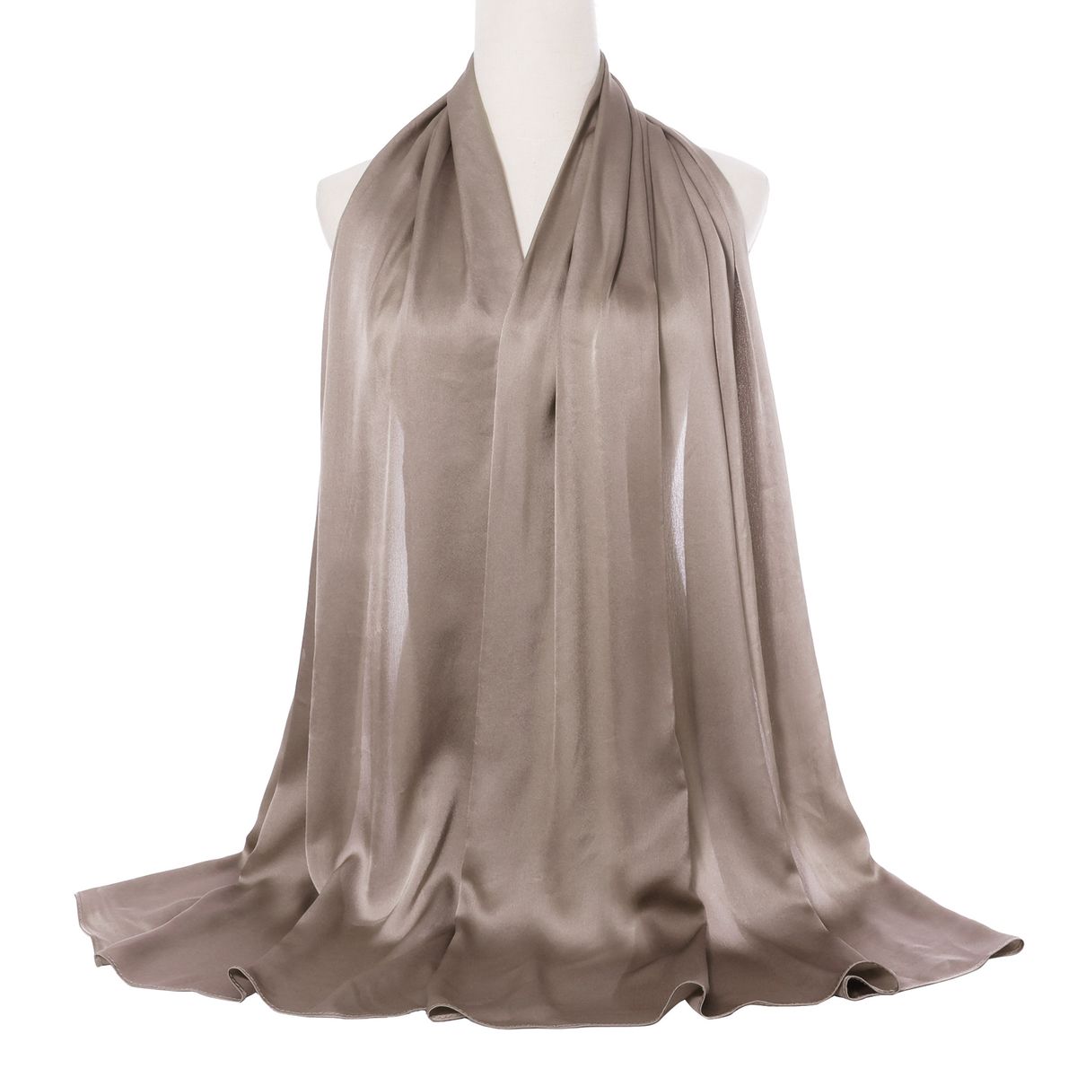 Breathable Wrinkled Satin Scarf - Simulated Silk Elastic Long Head Scarf (Cool & Lightweight, Malaysian Style, Bright Colors For Women)_viptrois.com