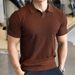 Men's Clothing Summer Slim Fit Light Mature Thin Lapel Short Sleeve Knitted Polo Shirt Men's High End Casual Handsome T Shirt Half Sleeve T Shirt_viptrois.com