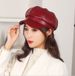 8-Pointed PU Leather British Style Duckbill Cap Women Autumn Winter New Korean Fashion Beret_viptrois.com