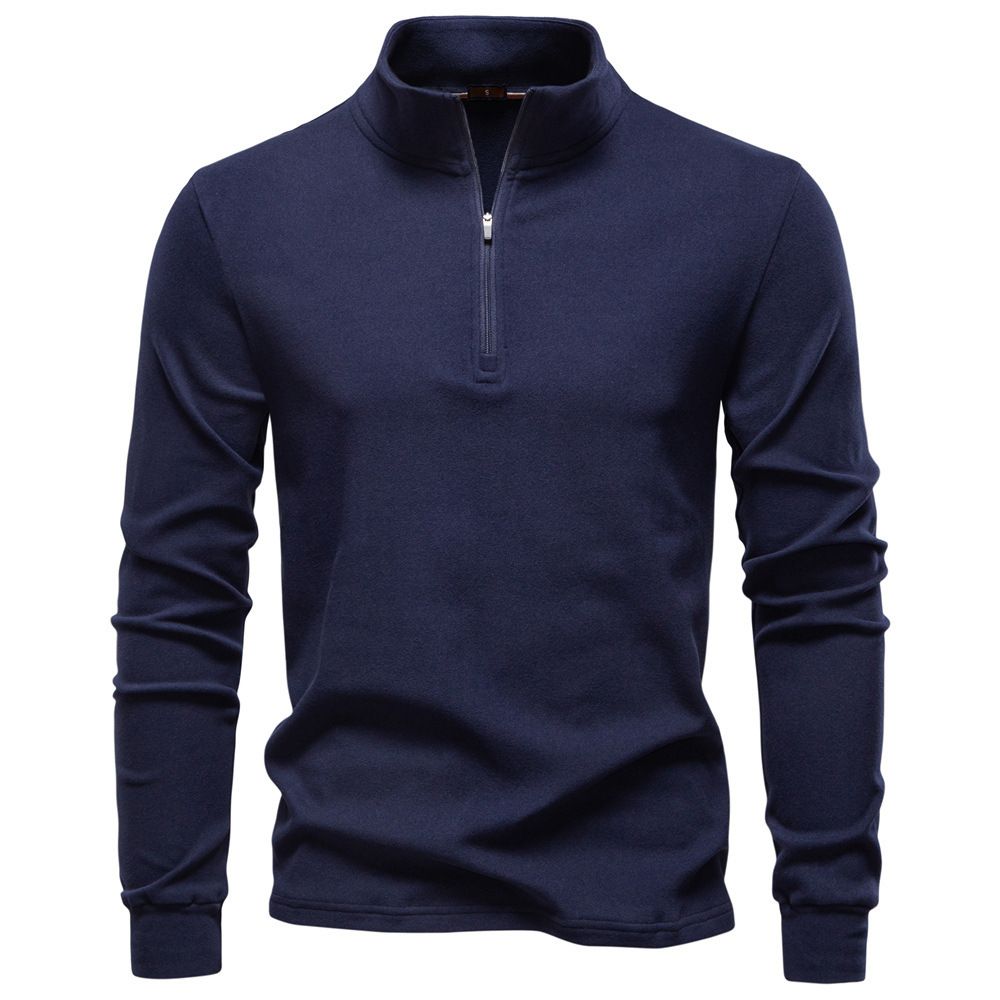 Pure Warm Base Layer Zipper Half Stand Collar Sweatshirt Long Sleeve New 2025 Men's European Size Autumn Winter Derong_viptrois.com