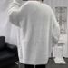 Loom Autumn Winter Thickened Crew Neck Sweater For Men, Loose Fit, Casual Style, White Long Sleeve Knitted Jacket, Korean_viptrois.com